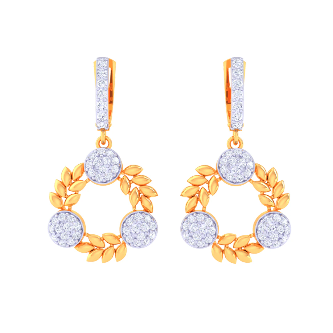 Printable 3D Jewelry design of Earrings with diamonds 3D Model .c4d .max .obj .3ds .fbx .stl .blend 
