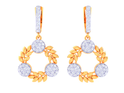 Druckbares 3D-Schmuckdesign von Ohrringen mit Diamanten 3D Modell