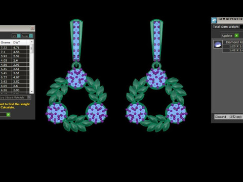 Printable 3D Jewelry design of Earrings with diamonds 3D 모델