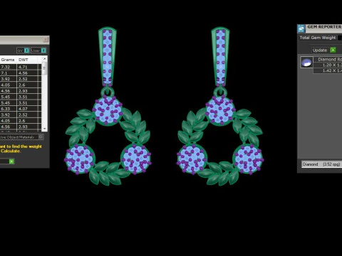 Printable 3D Jewelry design of Earrings with diamonds 3D Model