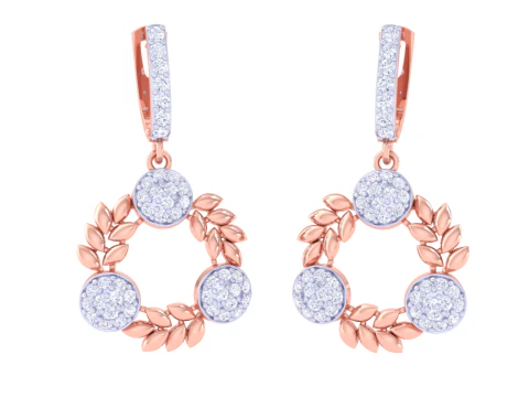 Printable 3D Jewelry design of Earrings with diamonds 3D Model