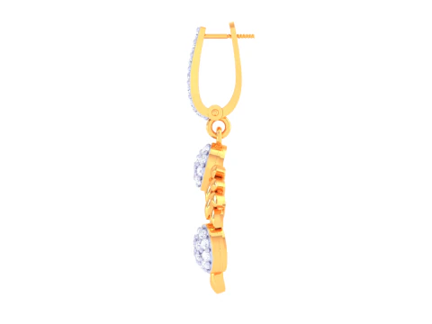 Printable 3D Jewelry design of Earrings with diamonds 3D Model
