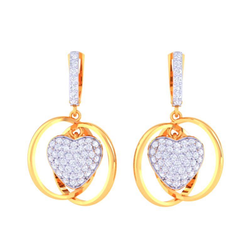 Printable 3D Jewelry design of Earrings with diamonds Modèle 3D .c4d .max .obj .3ds .fbx .stl .blend