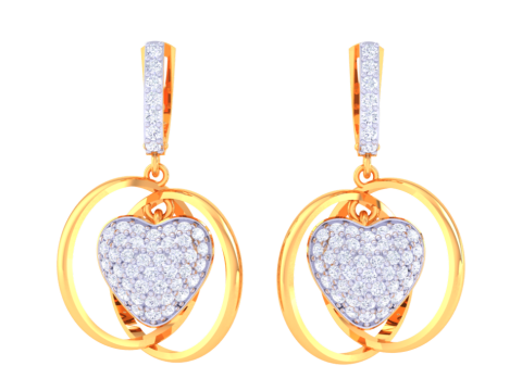 Printable 3D Jewelry design of Earrings with diamonds Model 3D