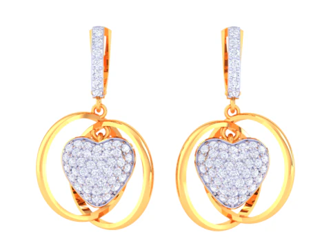 Design stampabile di gioielli 3D di orecchini con diamanti Modello 3D