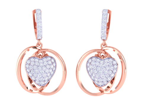 Printable 3D Jewelry design of Earrings with diamonds Modèle 3D