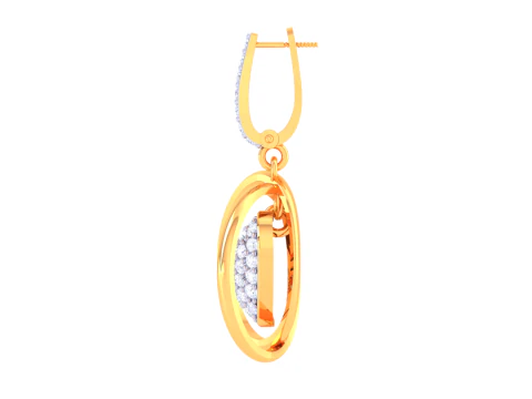 Printable 3D Jewelry design of Earrings with diamonds 3D Model