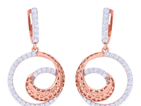 Printable 3D Jewelry design of Earrings with diamonds 3D Model