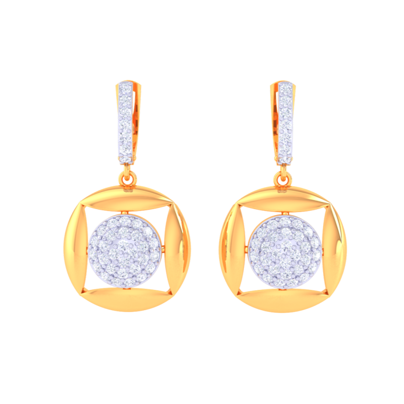 Printable 3D Jewelry design of Earrings with diamonds 3D Model .c4d .max .obj .3ds .fbx .stl .blend 