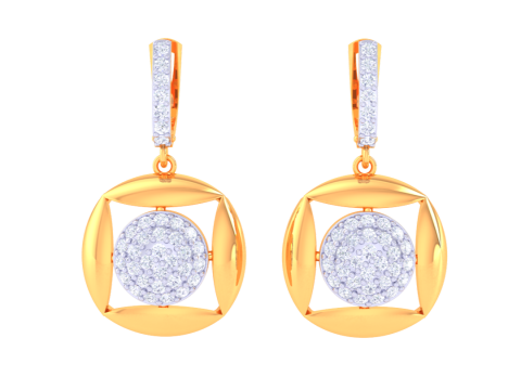 Printable 3D Jewelry design of Earrings with diamonds Model 3D