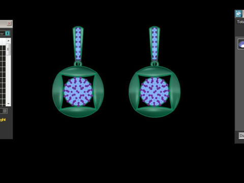 Printable 3D Jewelry design of Earrings with diamonds 3D Model