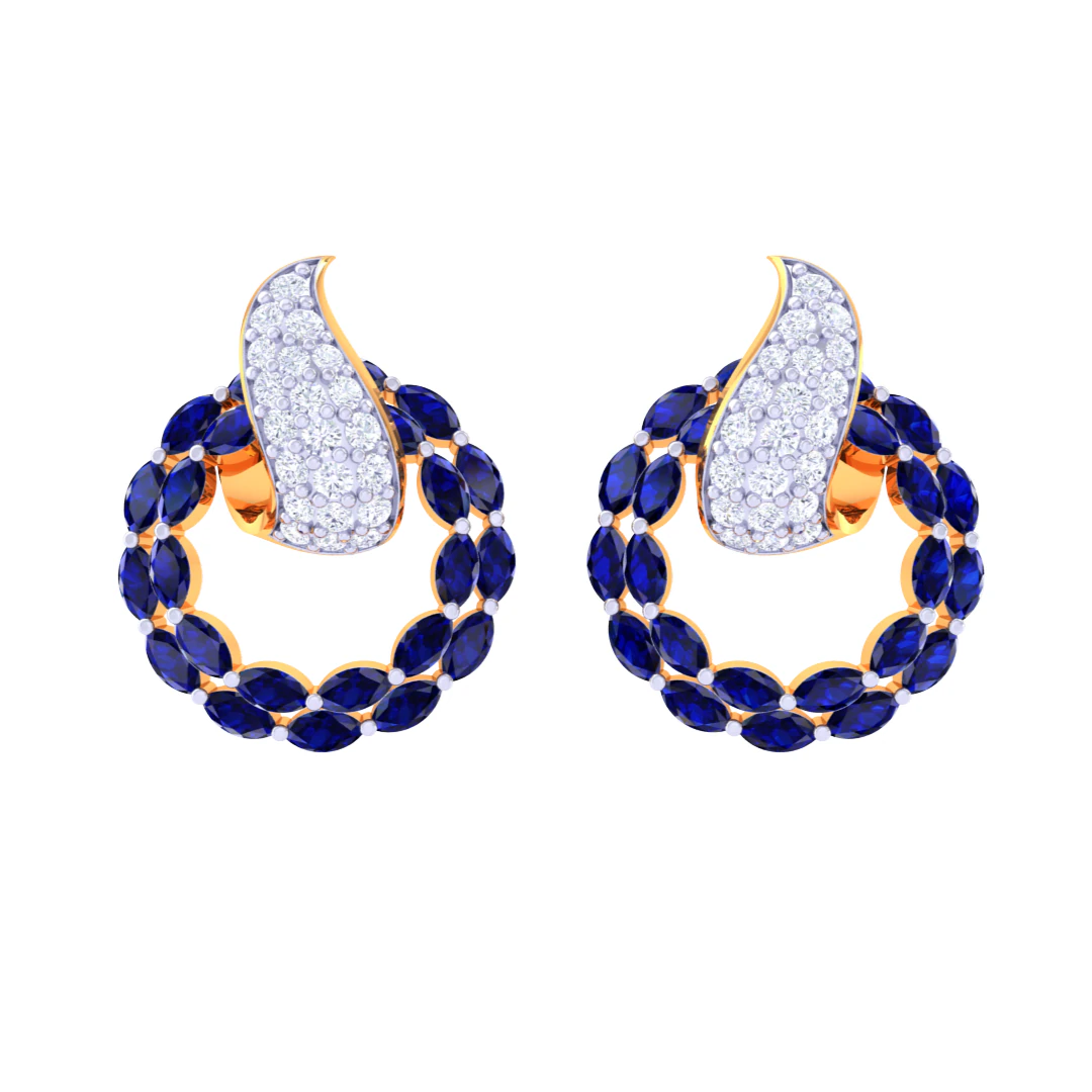 Printable 3D Jewelry design of Earrings with diamonds 3D Model .c4d .max .obj .3ds .fbx .stl .blend 