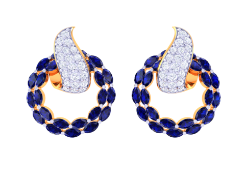 Printable 3D Jewelry design of Earrings with diamonds 3D Model