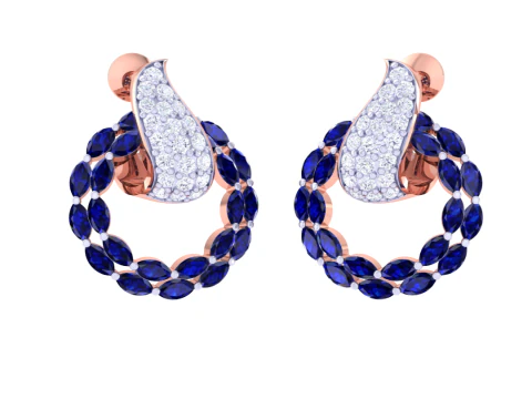 Printable 3D Jewelry design of Earrings with diamonds 3D Model