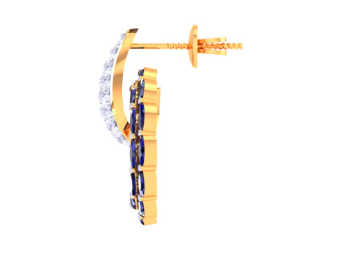 Printable 3D Jewelry design of Earrings with diamonds 3D Model