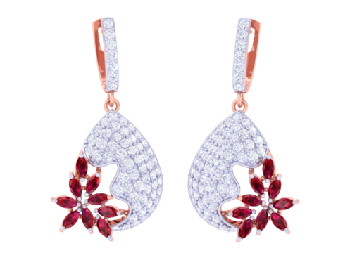 Printable 3D Jewelry design of Earrings with diamonds Model 3D