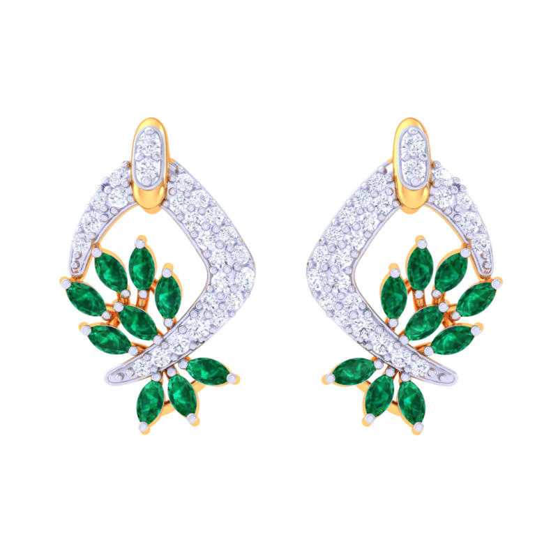 Printable 3D Jewelry design of Earrings with diamonds 3D Model .c4d .max .obj .3ds .fbx .stl .blend