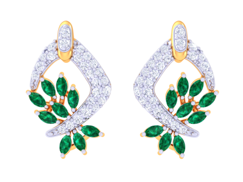 Printable 3D Jewelry design of Earrings with diamonds Modèle 3D