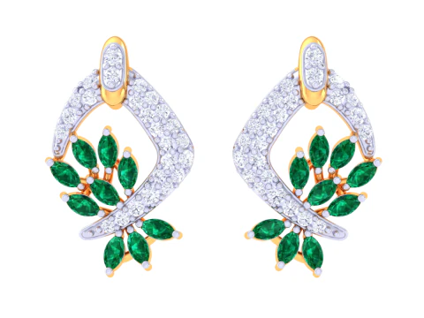 Design de joias 3D para impress&atilde;o de brincos com diamantes Modelo 3D