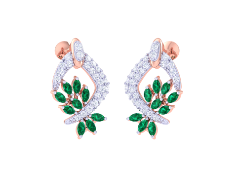 Printable 3D Jewelry design of Earrings with diamonds 3D Model