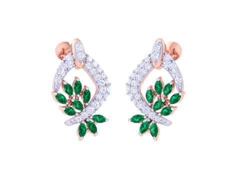 Printable 3D Jewelry design of Earrings with diamonds 3D Model