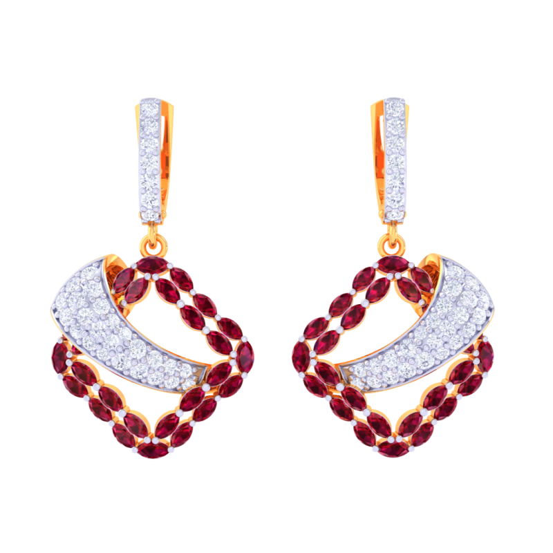 Printable 3D Jewelry design of Earrings with diamonds 3D Модель .c4d .max .obj .3ds .fbx .stl .blend