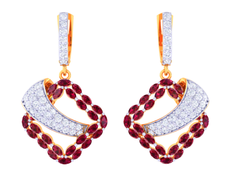 Printable 3D Jewelry design of Earrings with diamonds 3D Модель
