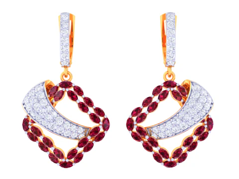 Pırlantalı K&uuml;pelerin yazdırılabilir 3D Takı tasarımı 3D Model