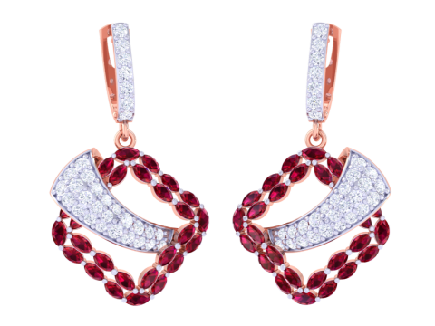 Printable 3D Jewelry design of Earrings with diamonds 3D Модель