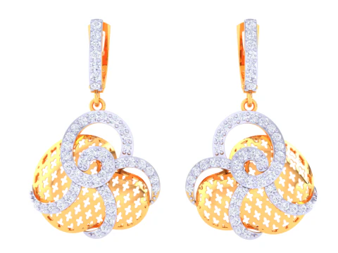 Design de joias 3D para impressão de brincos com diamantes Modelo 3D