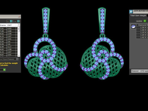 Printable 3D Jewelry design of Earrings with diamonds Modelo 3D