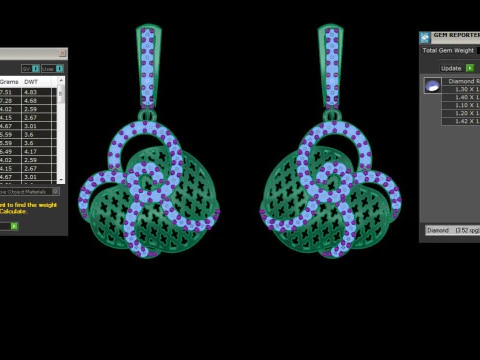 Printable 3D Jewelry design of Earrings with diamonds 3D Model