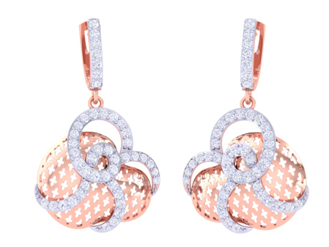 Printable 3D Jewelry design of Earrings with diamonds 3D Model