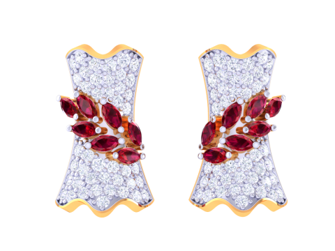 Printable 3D Jewelry design of Earrings with diamonds Modello 3D