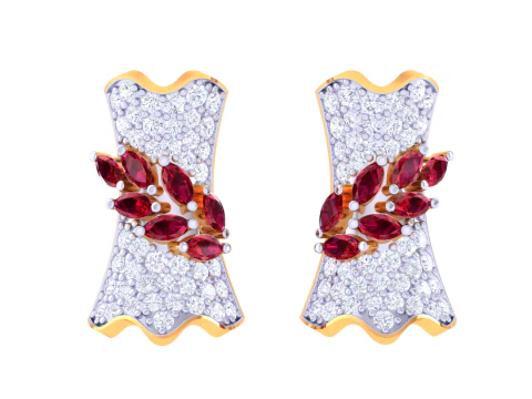 Pırlantalı Küpelerin yazdırılabilir 3D Takı tasarımı 3D Model