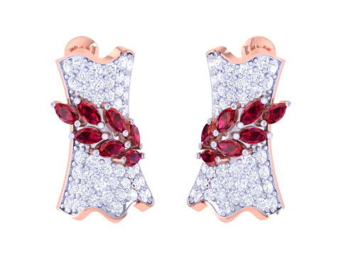 Printable 3D Jewelry design of Earrings with diamonds 3D Model