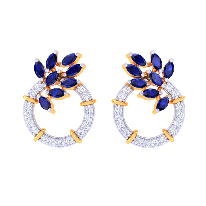 Printable 3D Jewelry design of Earrings with diamonds 3D Model .c4d .max .obj .3ds .fbx .stl .blend