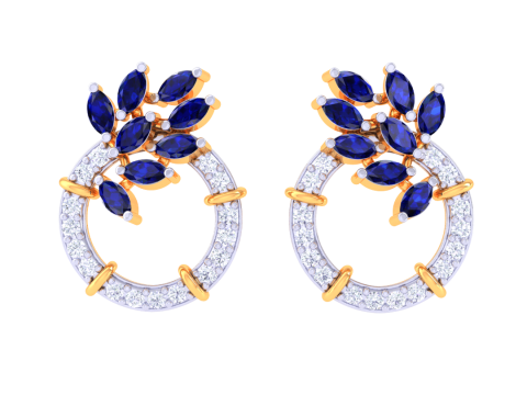 Printable 3D Jewelry design of Earrings with diamonds Modelo 3D