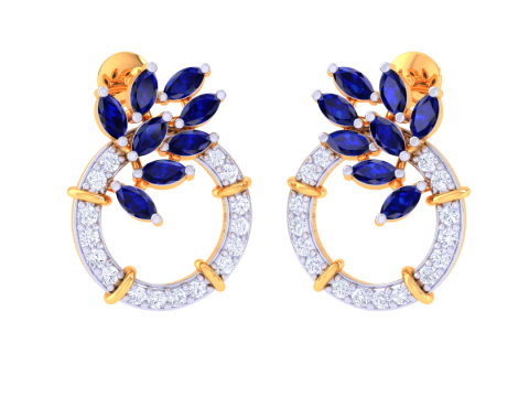 Printable 3D Jewelry design of Earrings with diamonds 3D Model