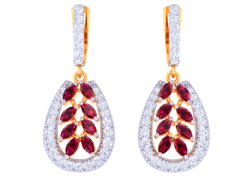 Printable 3D Jewelry design of Earrings with diamonds 3D Model