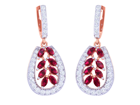 Printable 3D Jewelry design of Earrings with diamonds 3D Model
