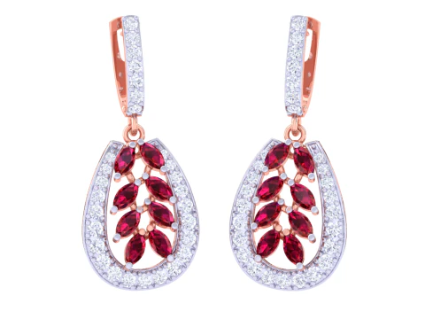 Printable 3D Jewelry design of Earrings with diamonds 3D Model
