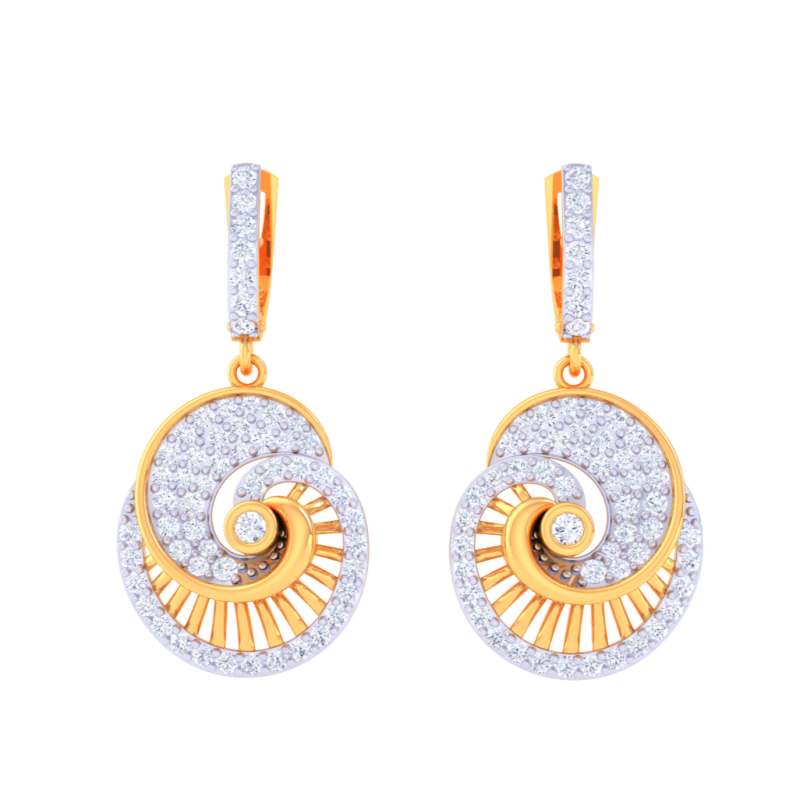 Printable 3D Jewelry design of Earrings with diamonds 3D Model .c4d .max .obj .3ds .fbx .stl .blend