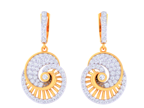 Printable 3D Jewelry design of Earrings with diamonds Model 3D