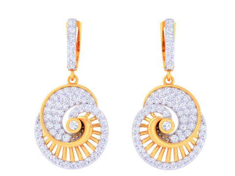 Pırlantalı Küpelerin yazdırılabilir 3D Takı tasarımı 3D Model