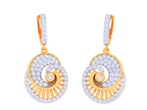 Printable 3D Jewelry design of Earrings with diamonds 3D Model
