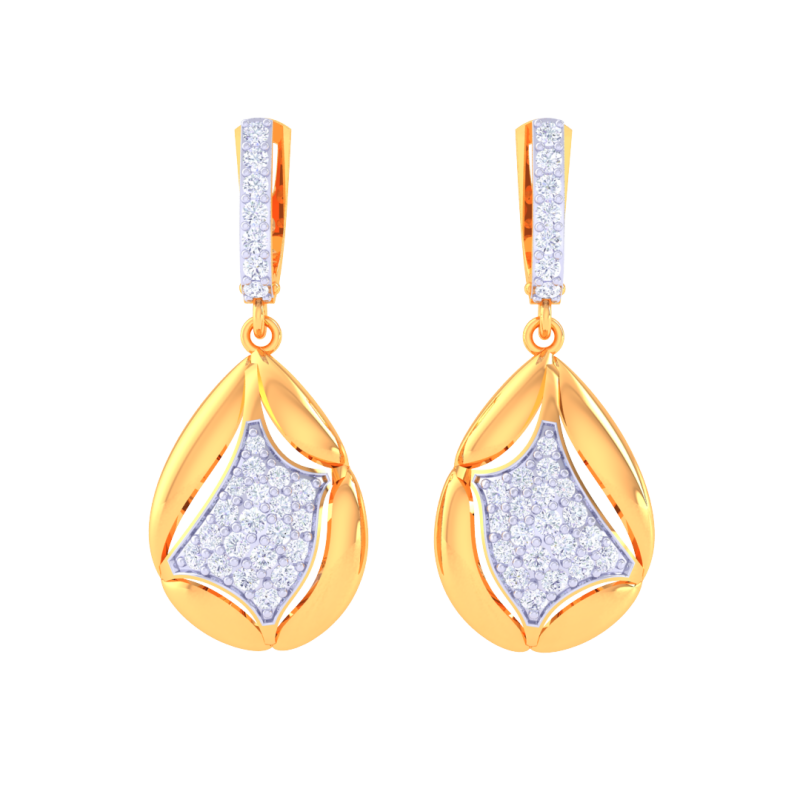 Printable 3D Jewelry design of Earrings with diamonds Modelo 3D .c4d .max .obj .3ds .fbx .stl .blend
