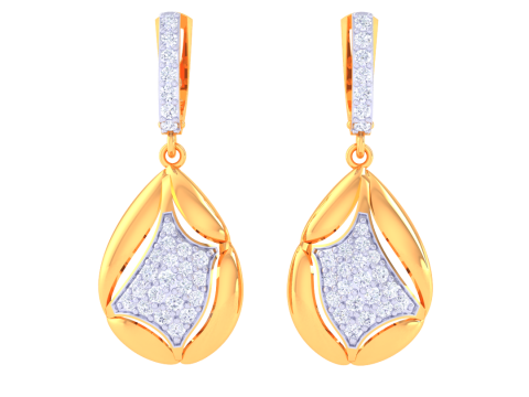 Printable 3D Jewelry design of Earrings with diamonds Model 3D