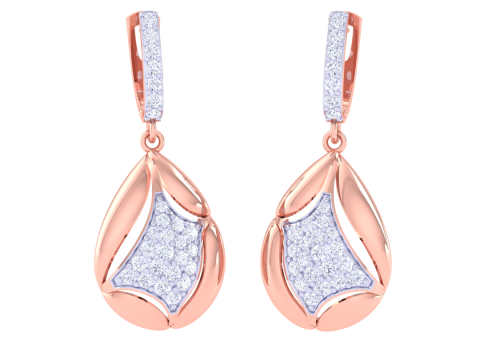 Printable 3D Jewelry design of Earrings with diamonds Modelo 3D