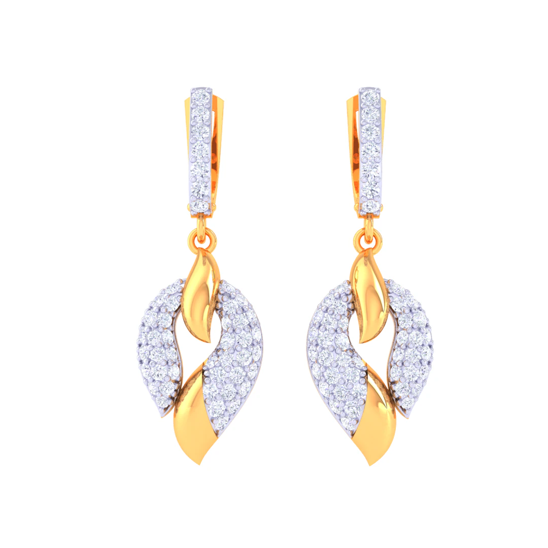 Printable 3D Jewelry design of Earrings with diamonds 3D Model .c4d .max .obj .3ds .fbx .stl .blend 